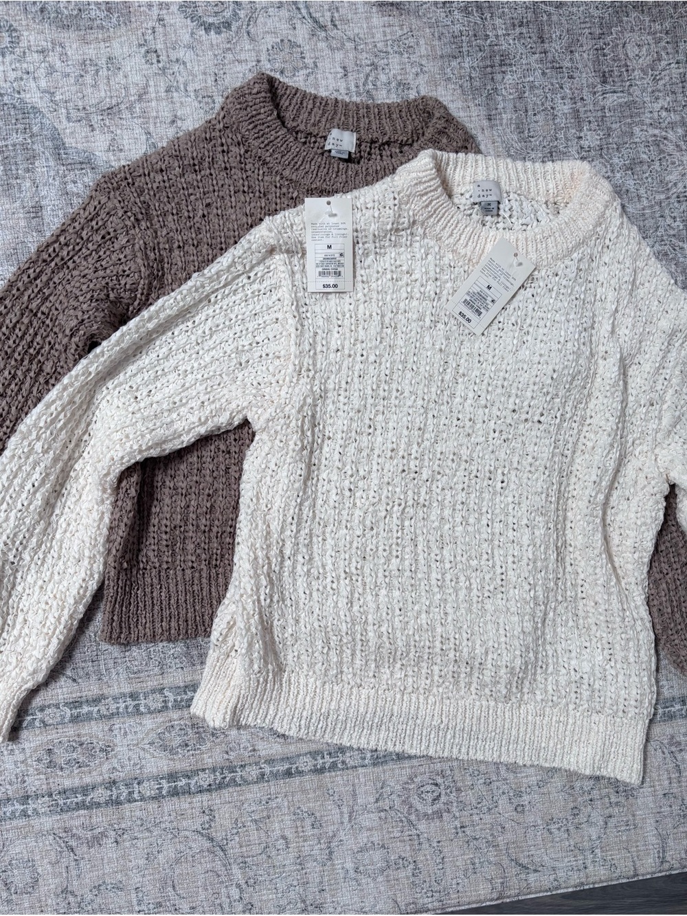 a new day Taupe & White Light Knit Crewneck Sweaters (2-Pack) - Picture 10 of 10